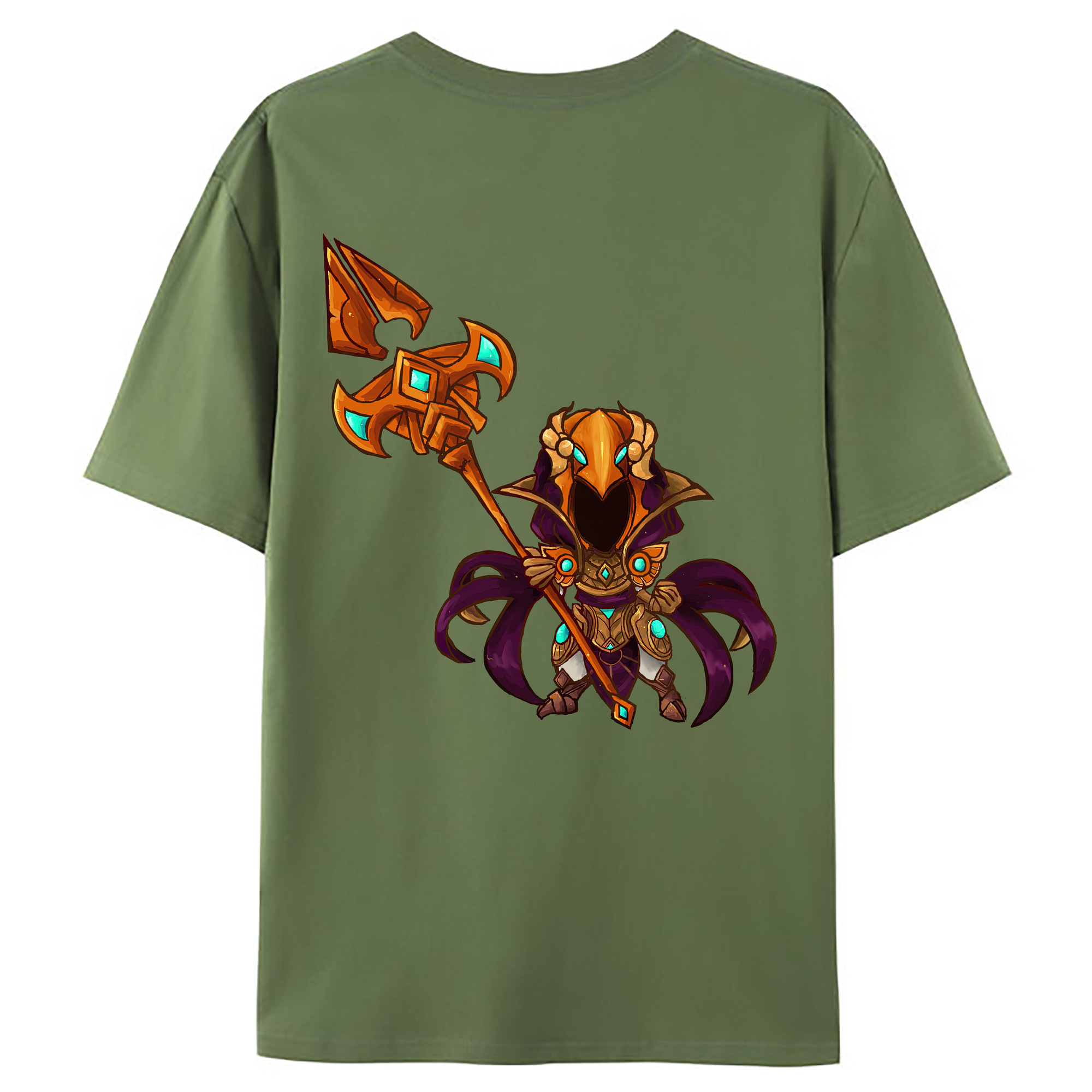 （画像用） リーグ・オブ・レジェンド League of Legends LOL 綿100％ メンズ半袖Tシャツ（バックプリント） 通気性